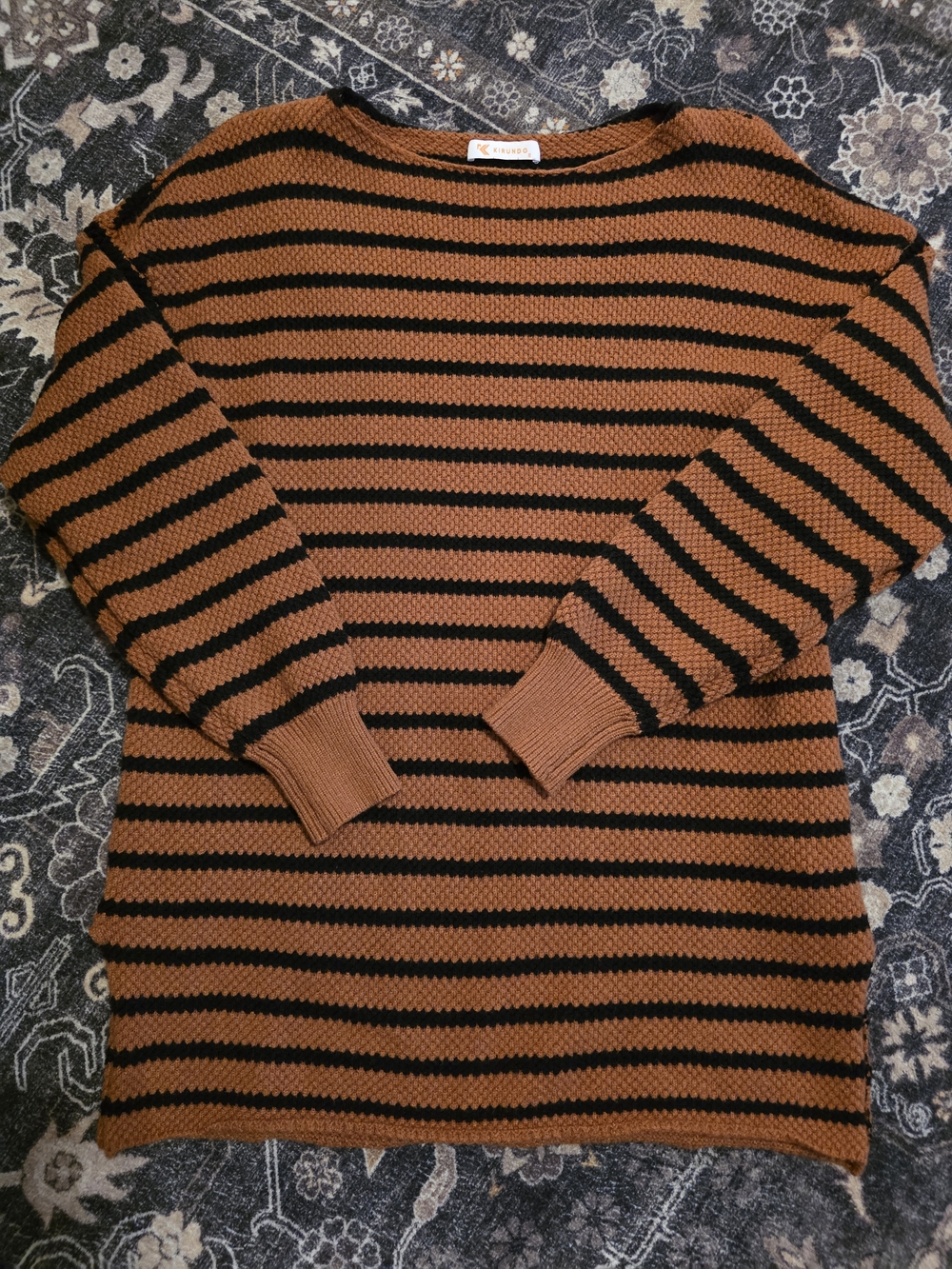 Striped Brown & Black Knit Sweater